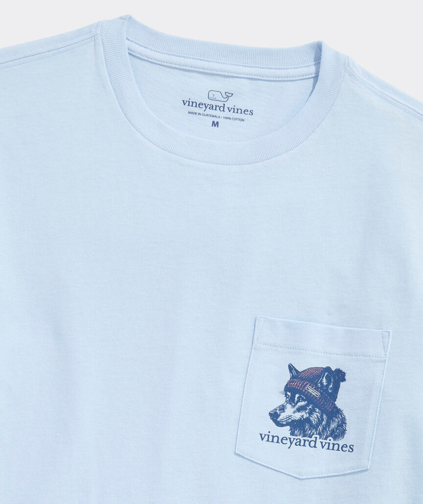 Vineyard Vines Husky Ski Dog Long-Sleeve Pocket Tee