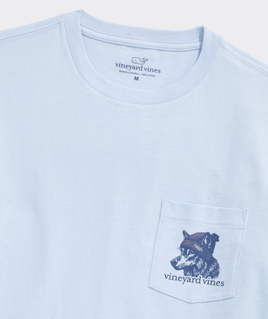 Vineyard Vines Husky Ski Dog Long-Sleeve Pocket Tee