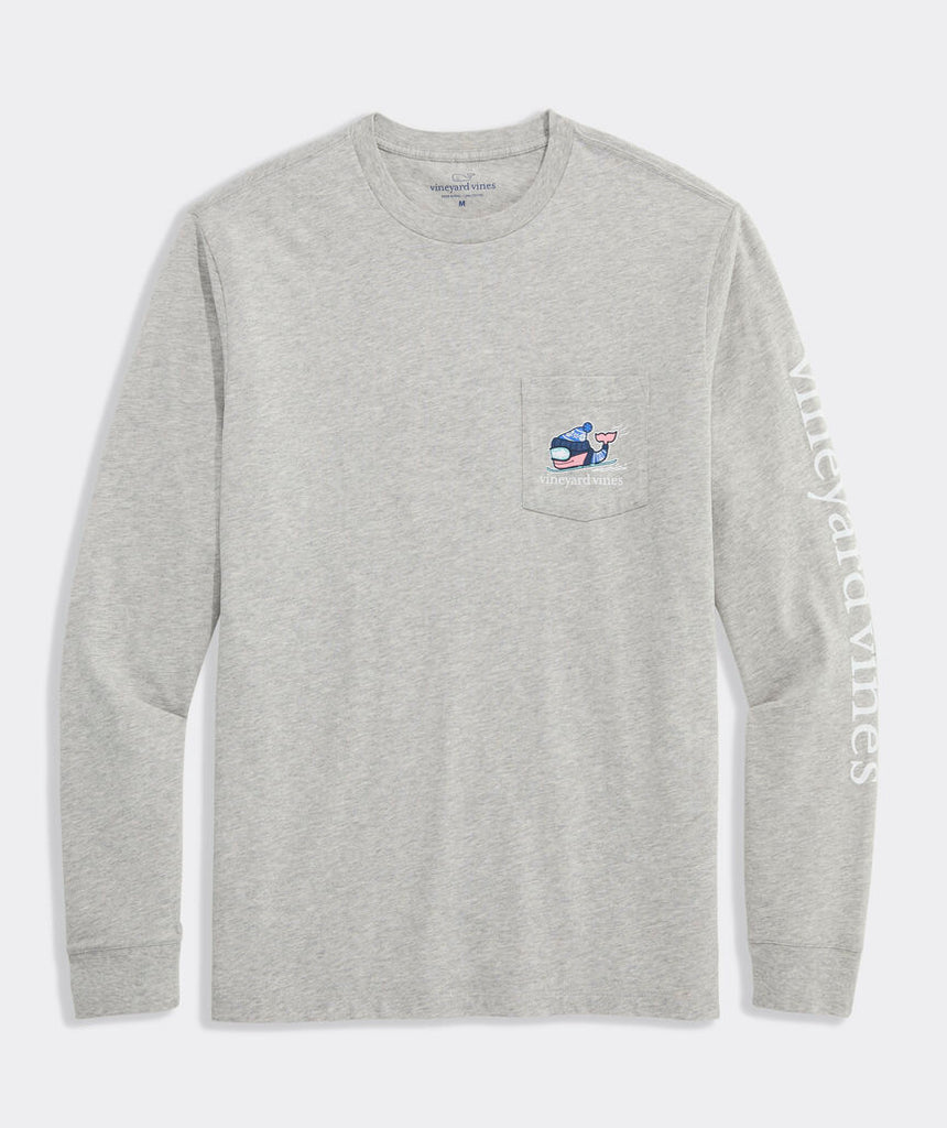 Vineyard Vines Downhill Ski Whale Long-Sleeve Pocket Tee