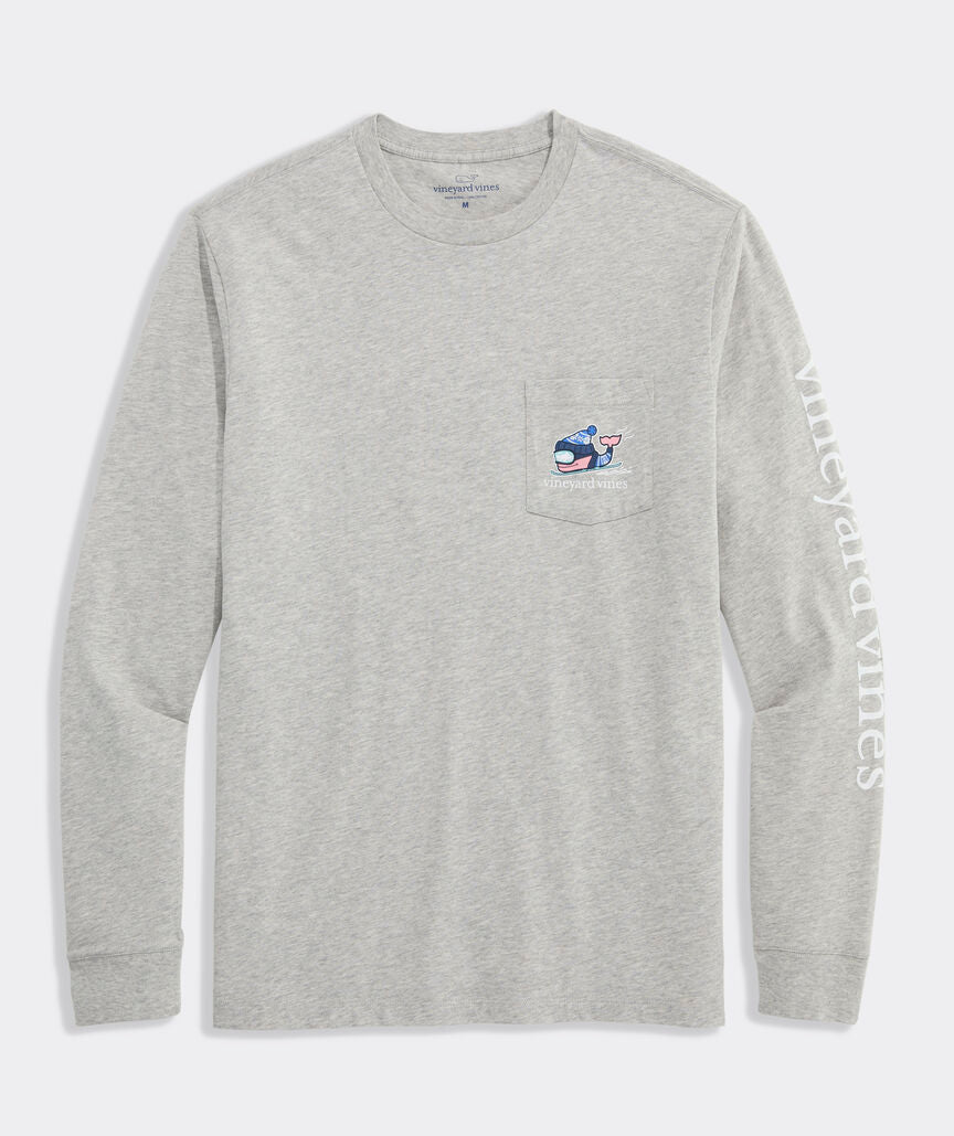 Vineyard Vines Downhill Ski Whale Long-Sleeve Pocket Tee