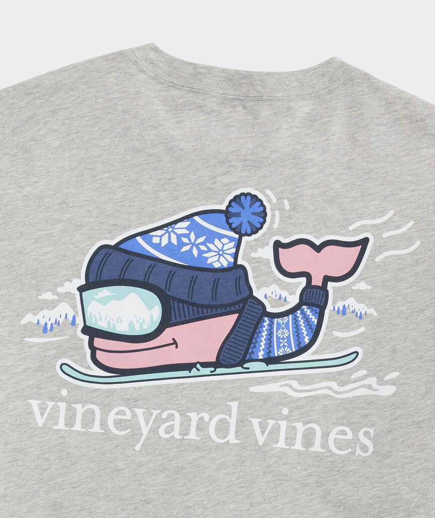 Vineyard Vines Downhill Ski Whale Long-Sleeve Pocket Tee
