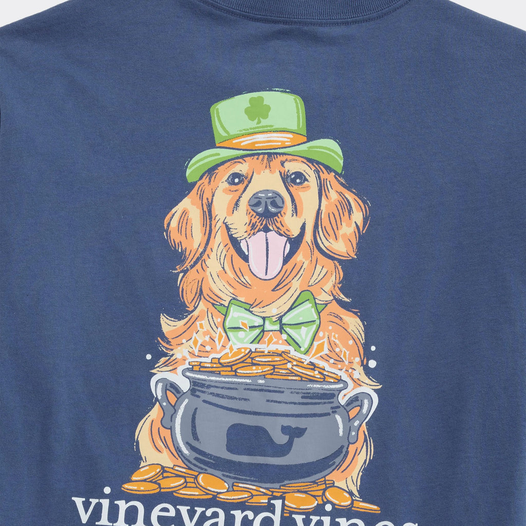 Vineyard Vines St. Patrick's Day Dog Long-Sleeve Pocket Tee