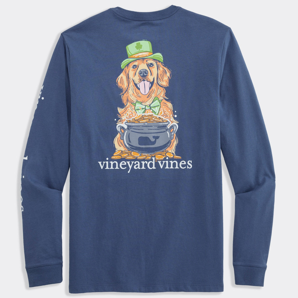 Vineyard Vines St. Patrick's Day Dog Long-Sleeve Pocket Tee