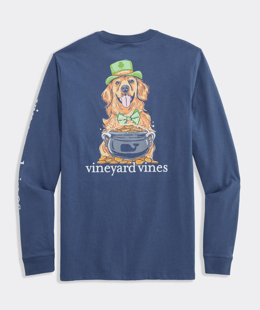 Vineyard Vines St. Patrick's Day Dog Long-Sleeve Pocket Tee