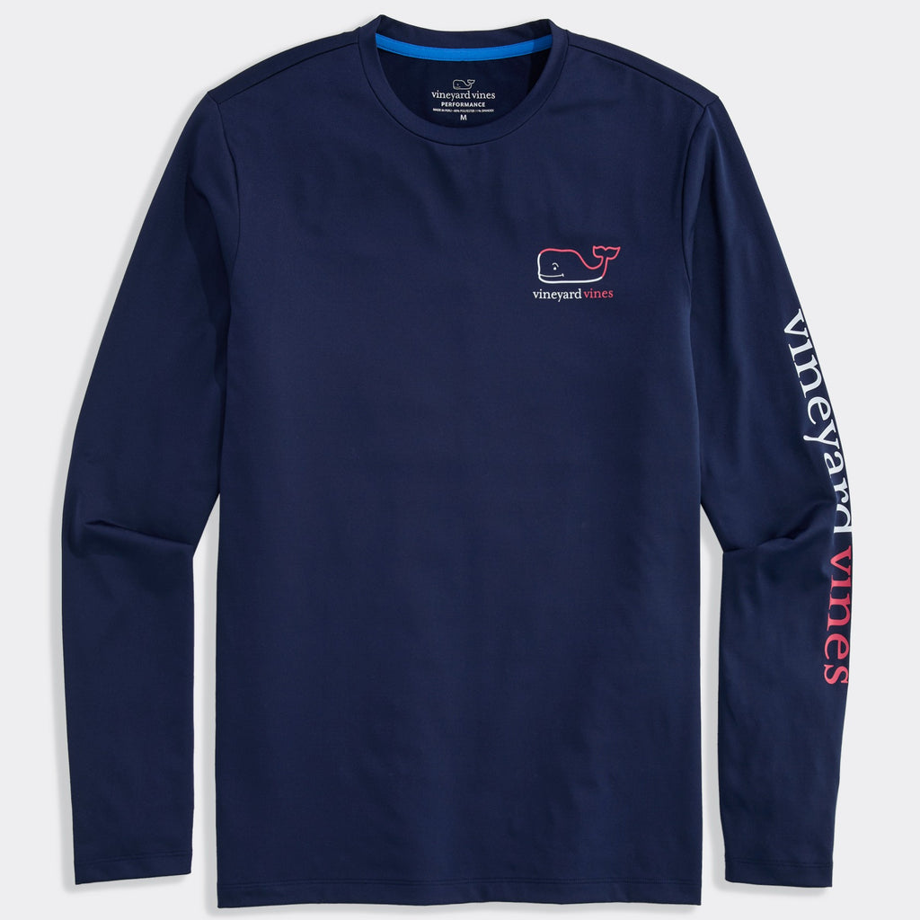 Vineyard Vines Performance Burgee Whale Long-Sleevee Harbor Tee