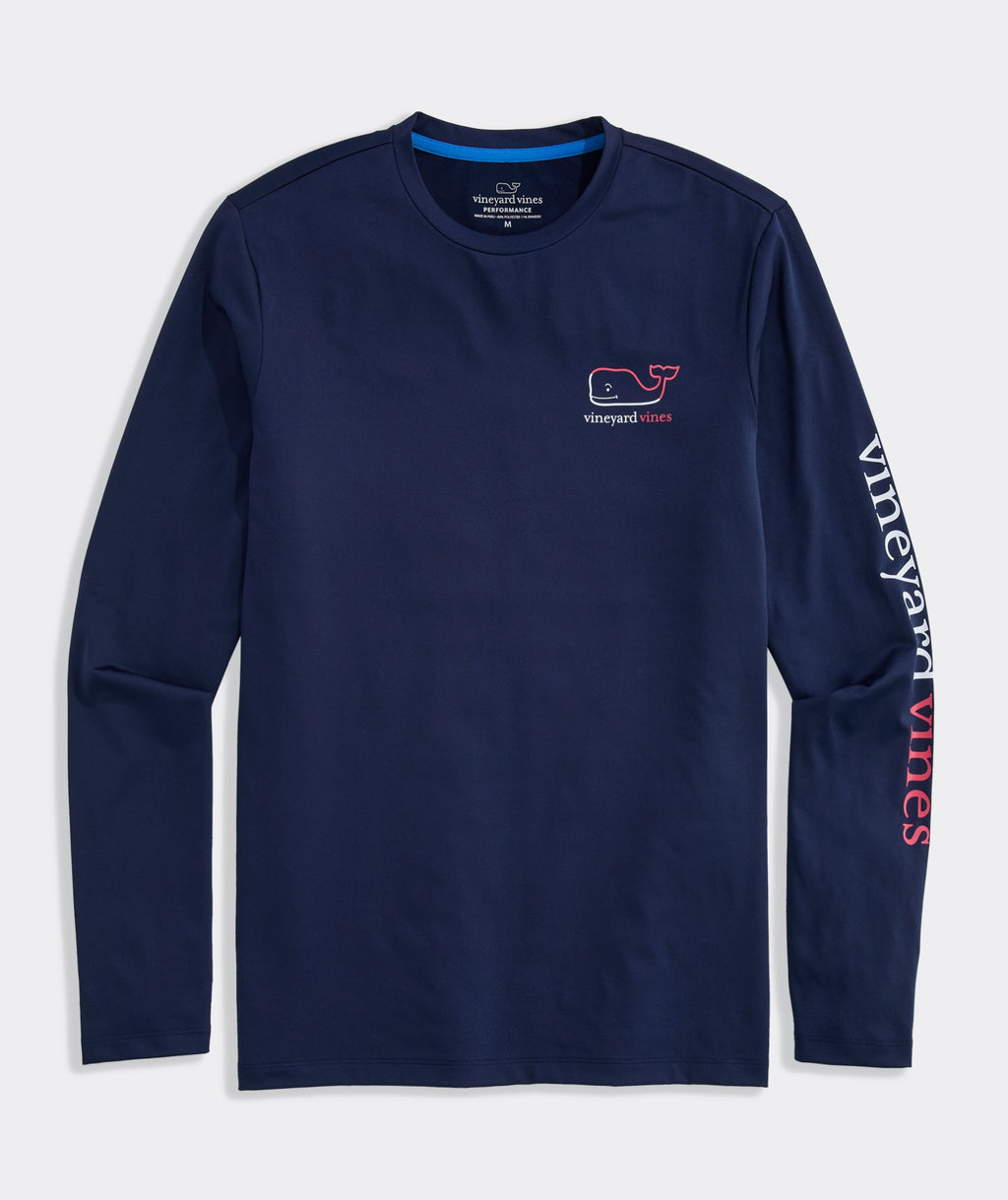Vineyard Vines Performance Burgee Whale Long-Sleevee Harbor Tee