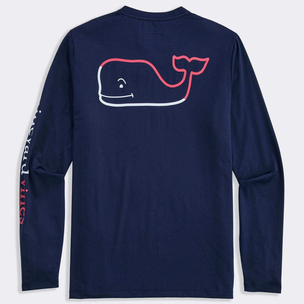 Vineyard Vines Performance Burgee Whale Long-Sleevee Harbor Tee