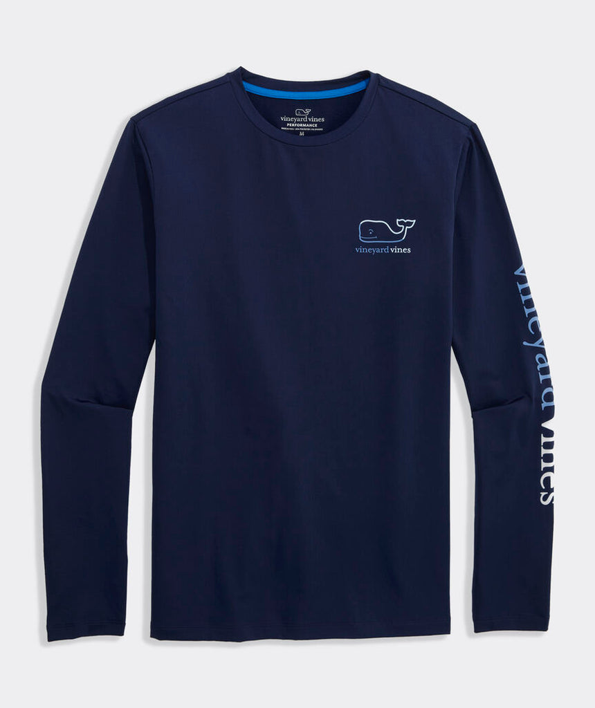 Vineyard Vines Performance Burgee Whale Long-Sleevee Harbor Tee