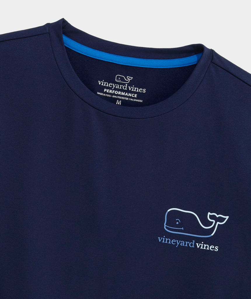 Vineyard Vines Performance Burgee Whale Long-Sleevee Harbor Tee