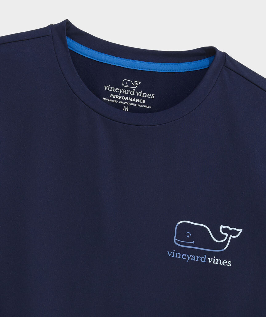 Vineyard Vines Performance Burgee Whale Long-Sleevee Harbor Tee