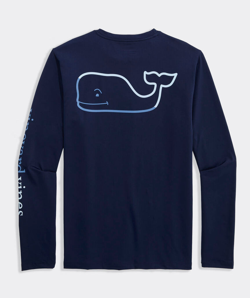Vineyard Vines Performance Burgee Whale Long-Sleevee Harbor Tee