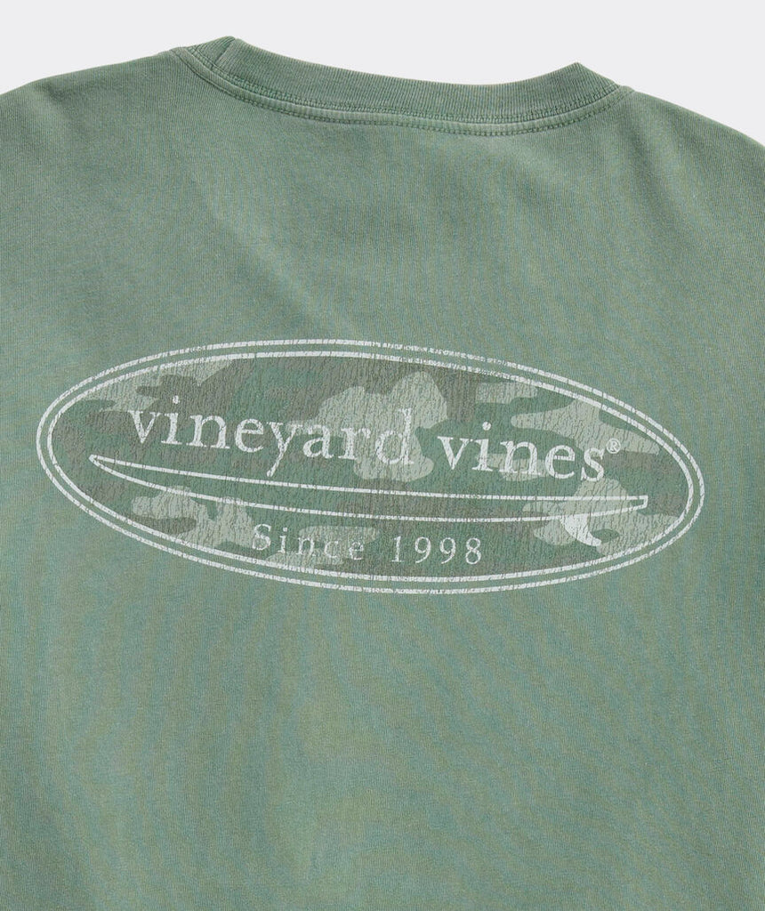 Vineyard Vines Beach Camo Surf Logo Short-Sleeve Pocket Tee