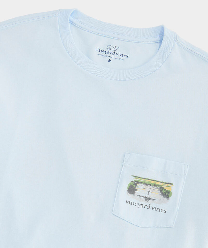 Vineyard Vines Flats Watercolor Scenic Long-Sleeve Pocket Tee
