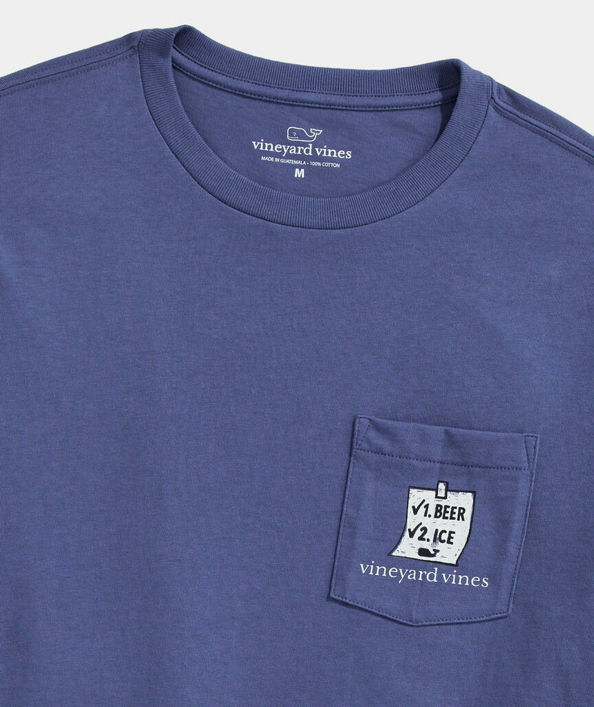 Vineyard Vines Bucket List Long-Sleeve Pocket Tee