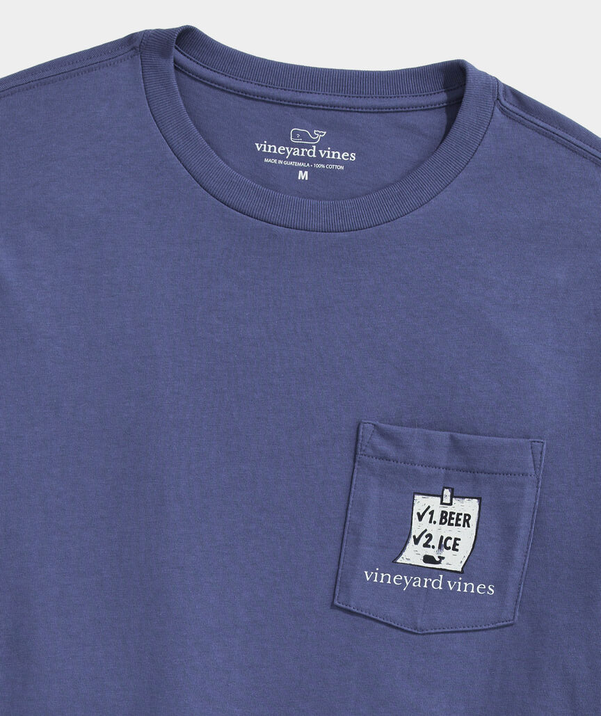 Vineyard Vines Bucket List Long-Sleeve Pocket Tee