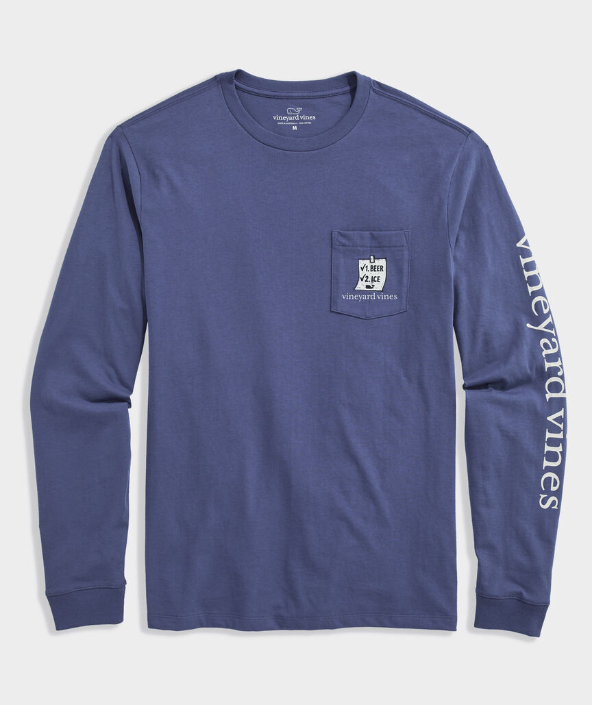 Vineyard Vines Bucket List Long-Sleeve Pocket Tee