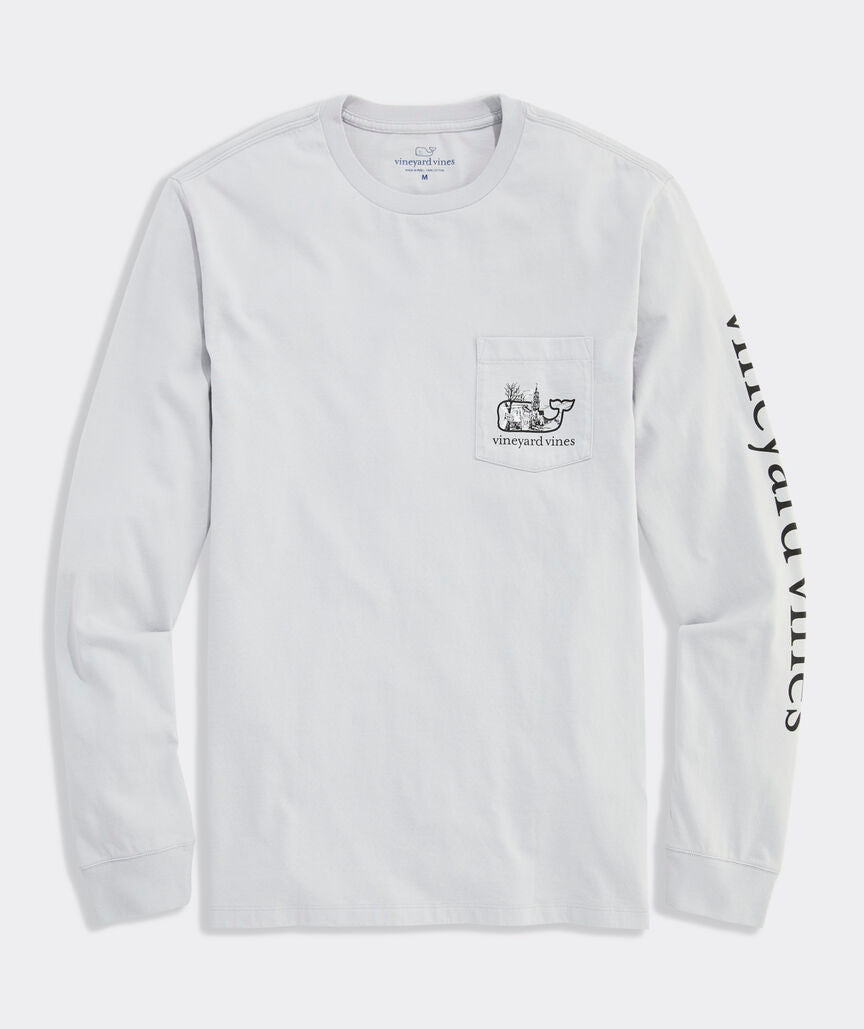 Vineyard Vines Nightmare On Whale Street Long-Sleeve Pocket Tee
