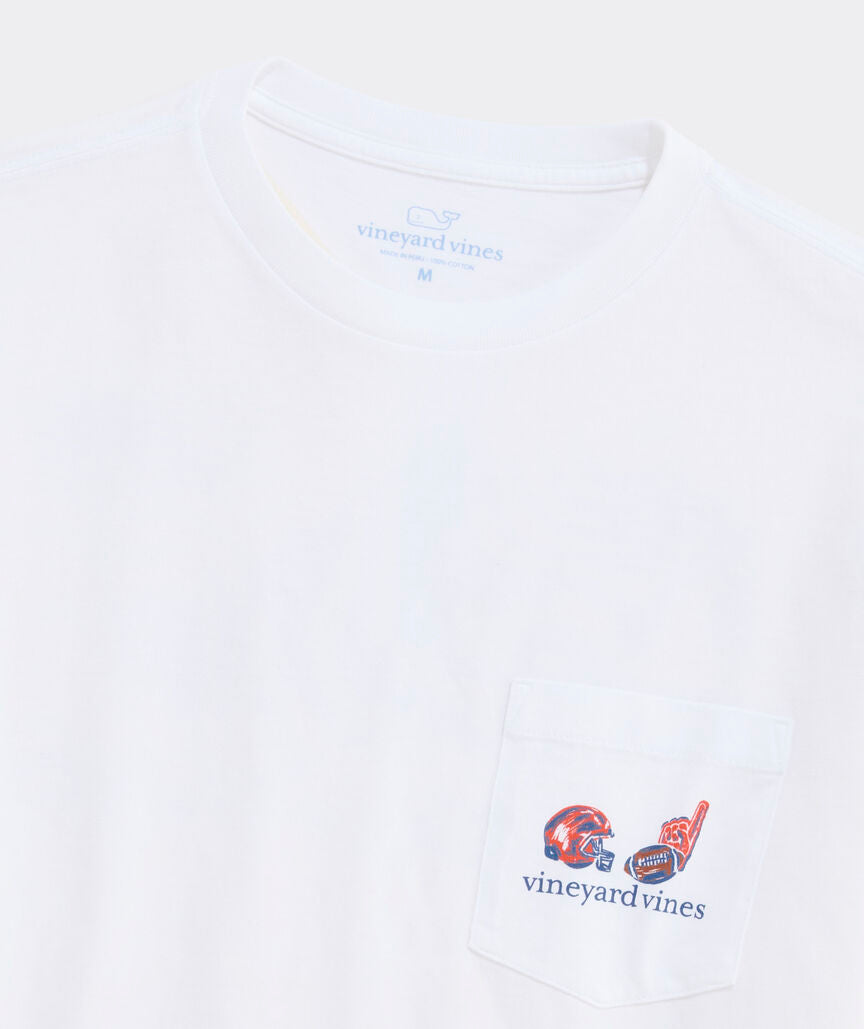 Vineyard Vines Football Field Whale Long-Sleeve Pocket Tee