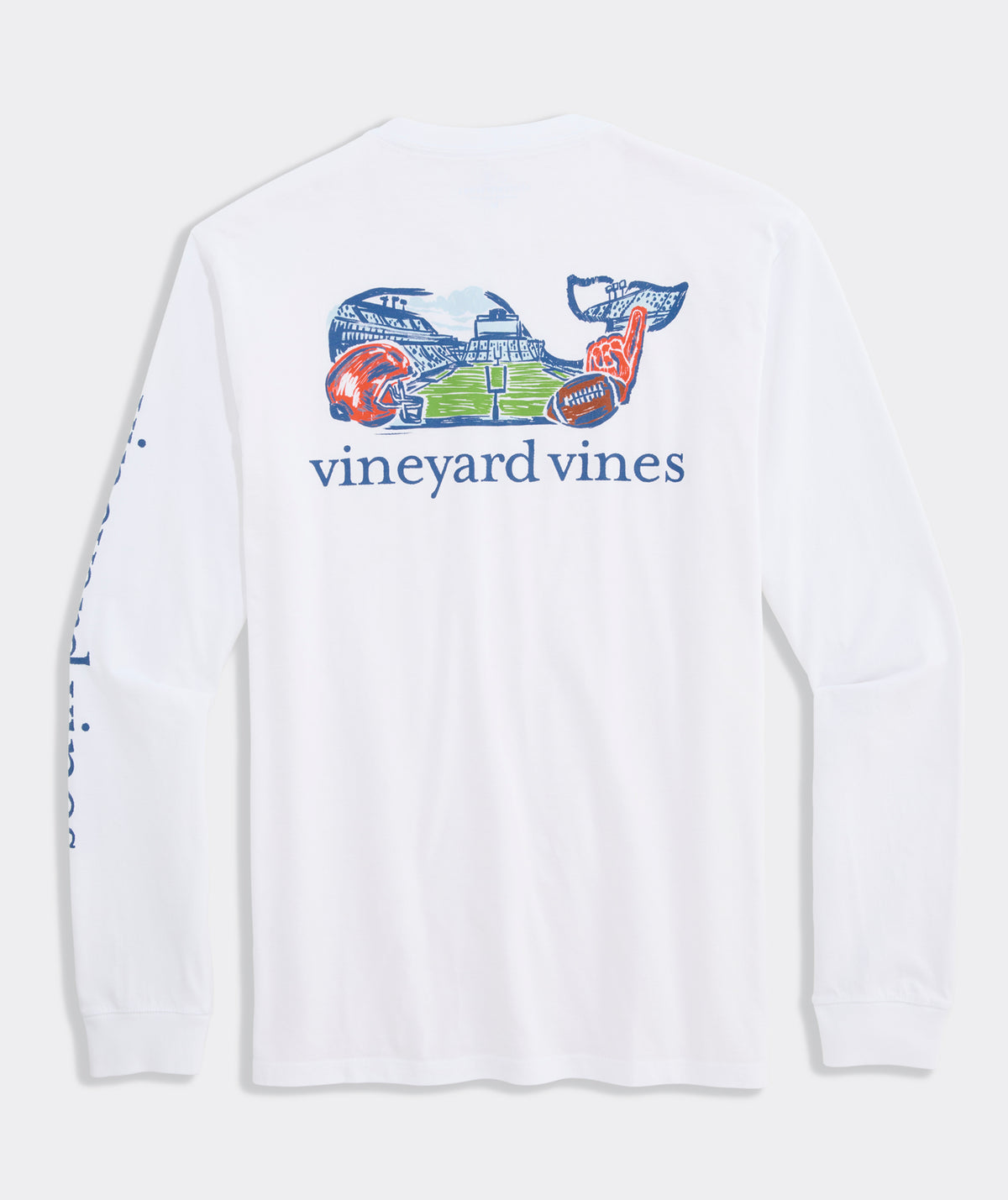 Vineyard Vines Football Field Whale Long-Sleeve Pocket Tee