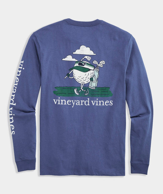 Vineyard Vines Drive Fast and Putt Slow Long-Sleeve Pocket Tee