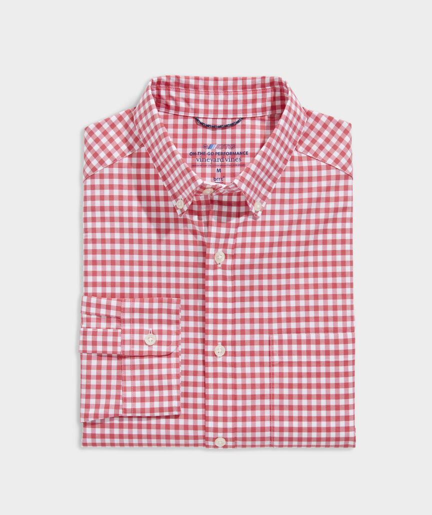 Vineyard Vines Men's Gingham On-The-Go brrr° Shirt