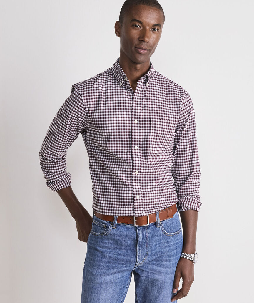 Vineyard Vines Skysail Gingham Performance Cotton Shirt