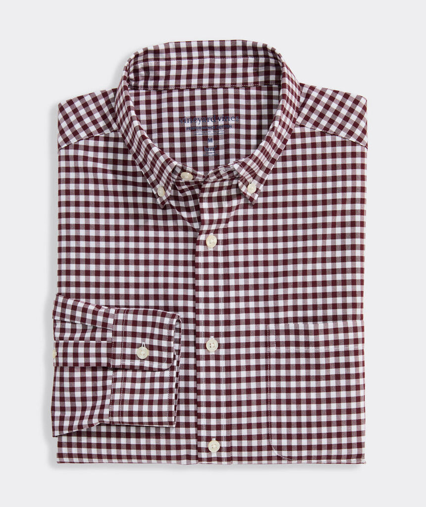 Vineyard Vines Skysail Gingham Performance Cotton Shirt