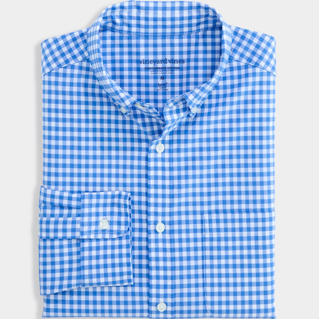 Vineyard Vines Performance Cotton Skysail Gingham Shirt