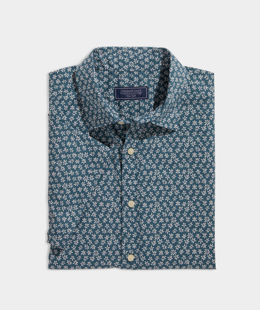 Vineyard Vines Cotton Short-Sleeve Micro Floral Shirt