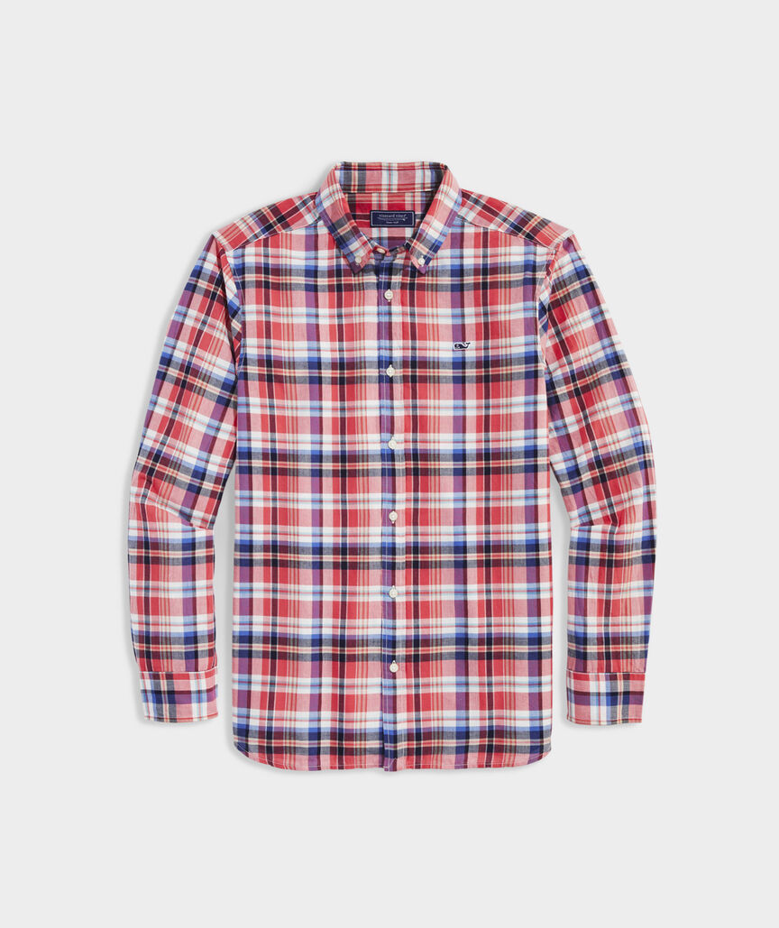 Vineyard Vines Cotton Madras Plaid Shirt