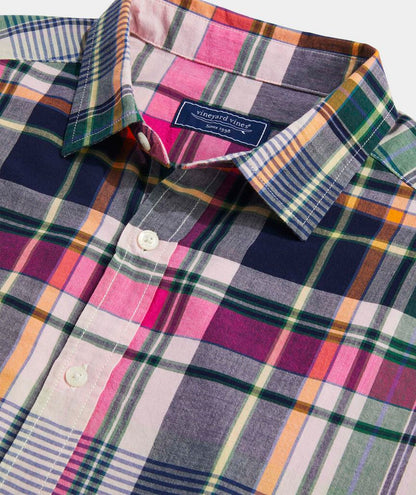 Vineyard Vines Cotton Madras Short-Sleeve Plaid Shirt