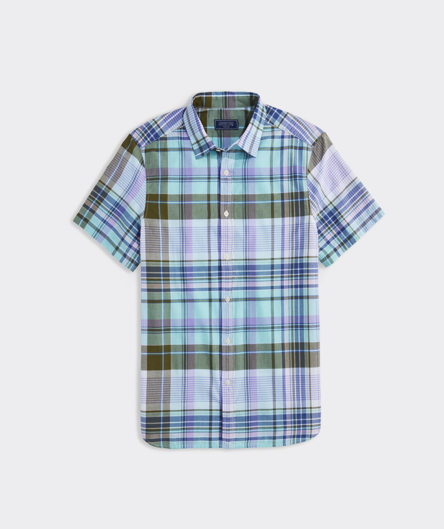 Vineyard Vines Cotton Madras Short-Sleeve Plaid Shirt