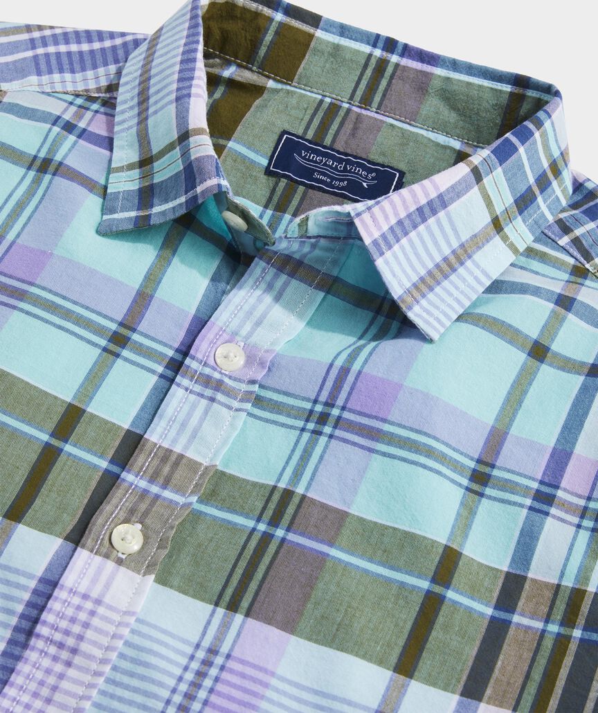 Vineyard Vines Cotton Madras Short-Sleeve Plaid Shirt