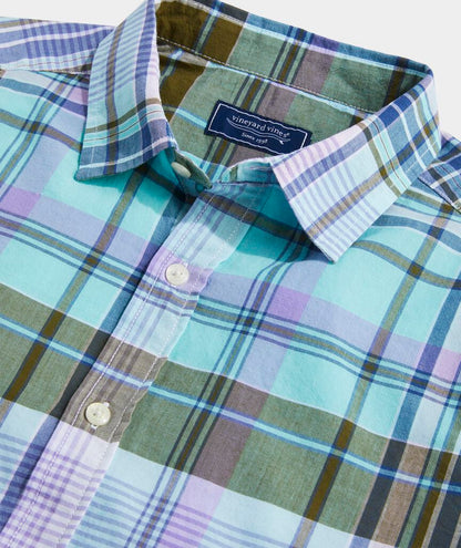 Vineyard Vines Cotton Madras Short-Sleeve Plaid Shirt