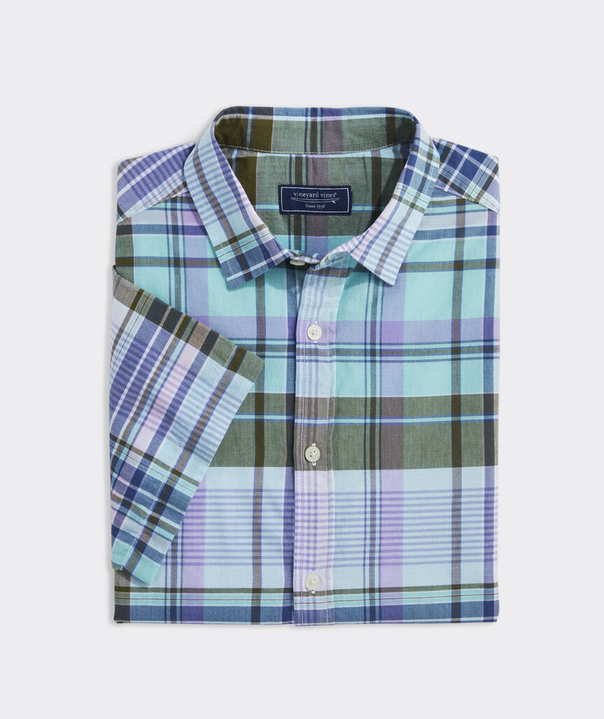 Vineyard Vines Cotton Madras Short-Sleeve Plaid Shirt