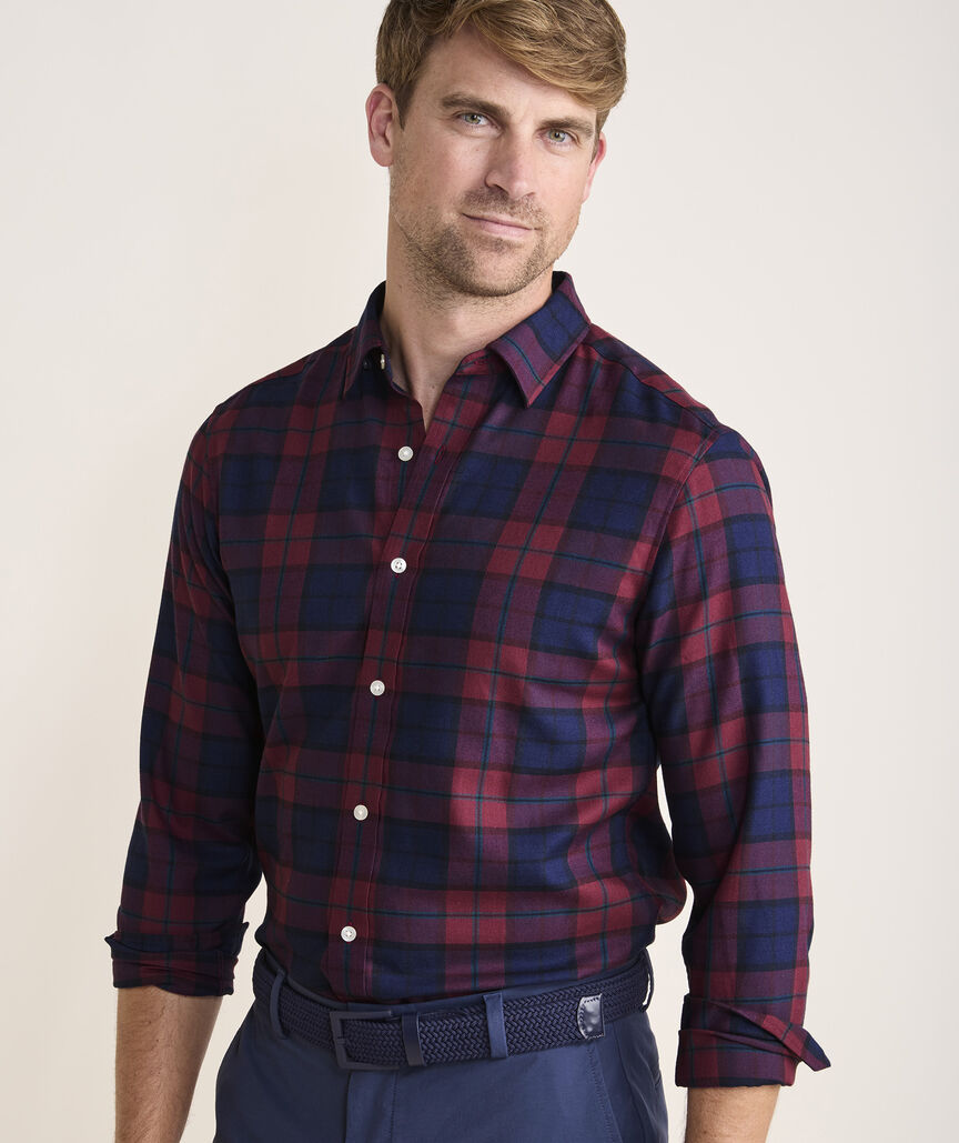 Vineyard Vines On-The-Go Brushed Twill Plaid Shirt