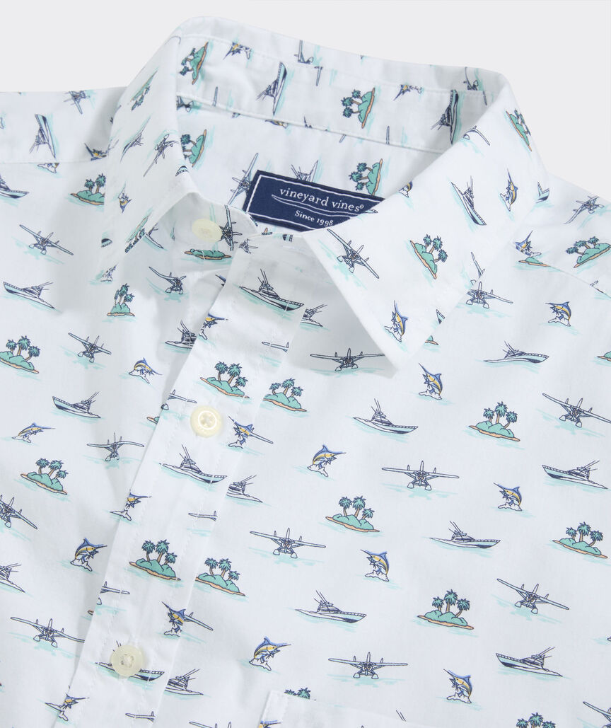 Vineyard Vines Island Hopping Cotton Madras Short-Sleeve Shirt