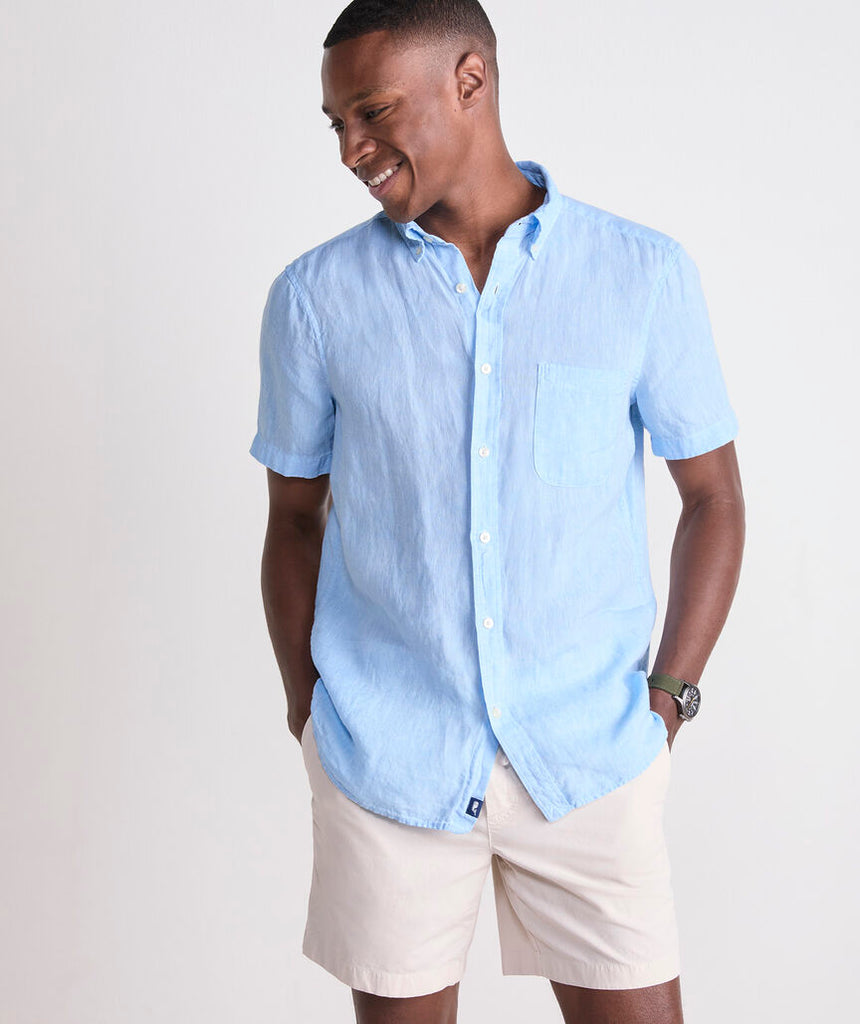 Vineyard Vines Surfside Solid Linen Short-Sleeve Shirt
