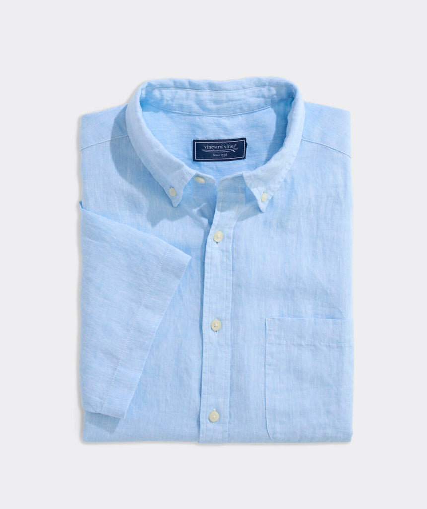 Vineyard Vines Surfside Solid Linen Short-Sleeve Shirt