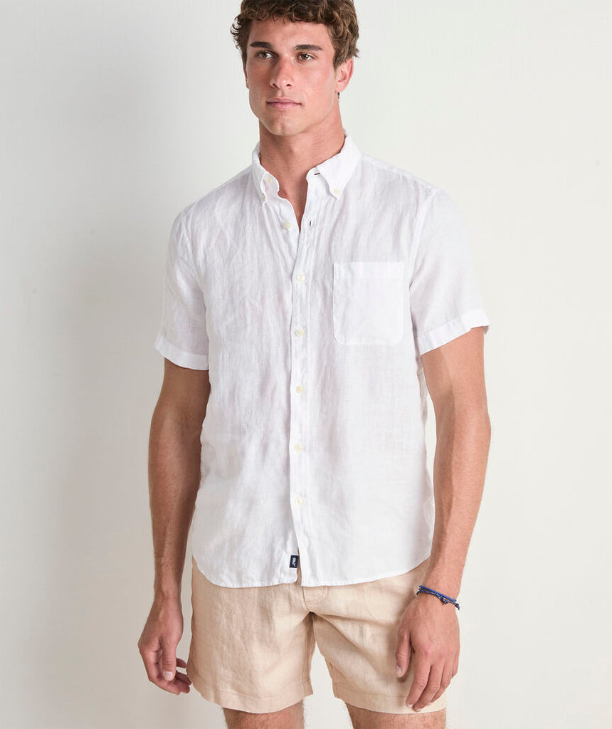 Vineyard Vines Surfside Solid Linen Short-Sleeve Shirt
