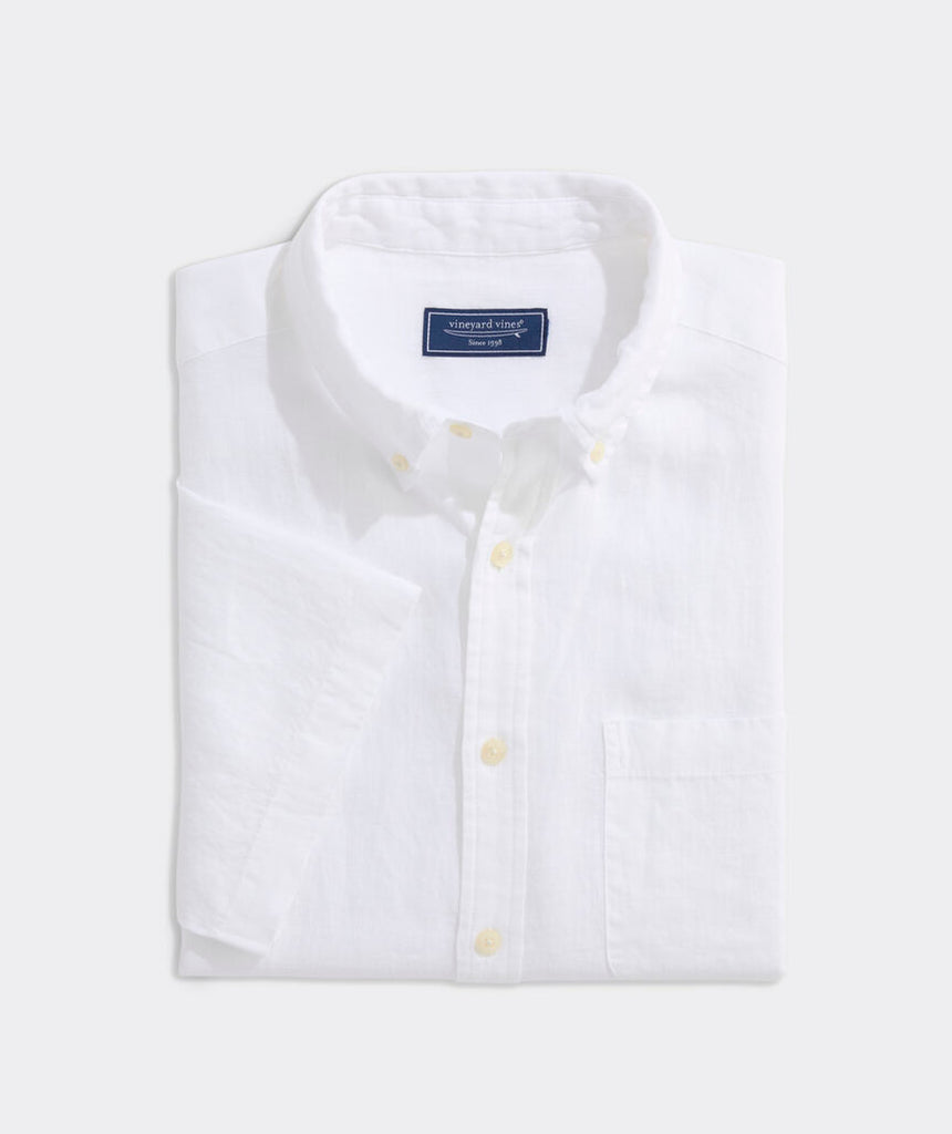 Vineyard Vines Surfside Solid Linen Short-Sleeve Shirt