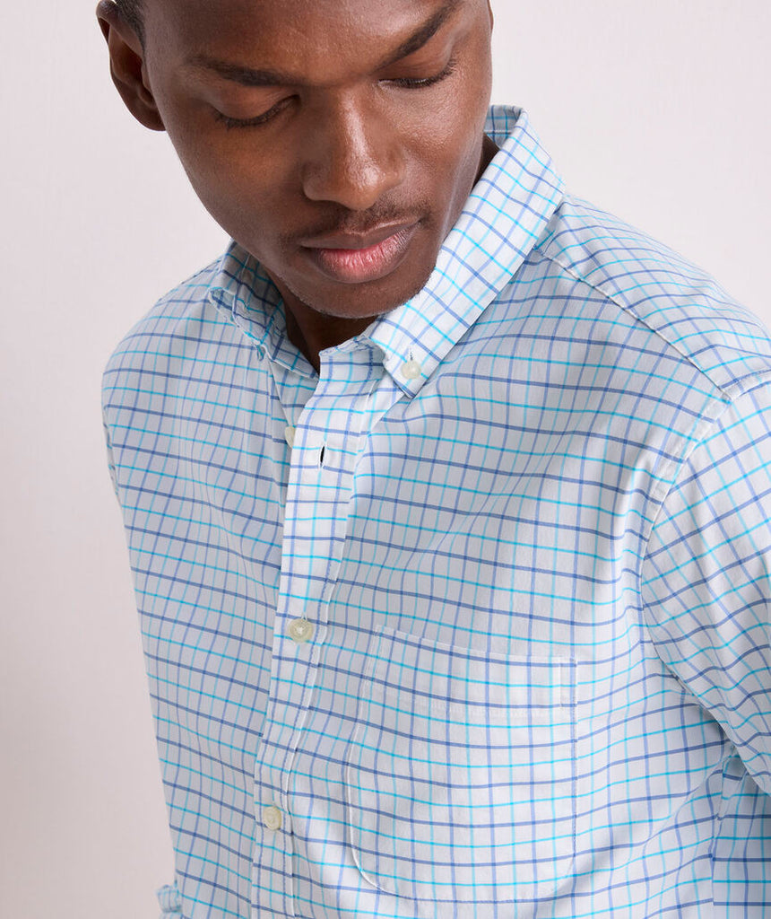 Vineyard Vines Moorings Tattersall Performance Cotton Shirt