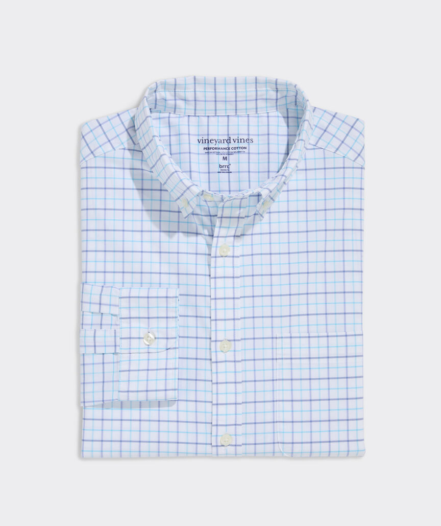 Vineyard Vines Moorings Tattersall Performance Cotton Shirt