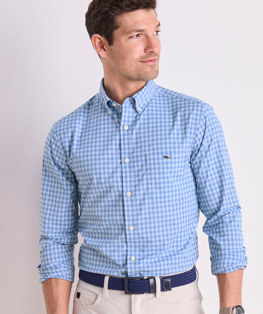 Vineyard Vines Topsail Gingham Featherweight Performance Shirt