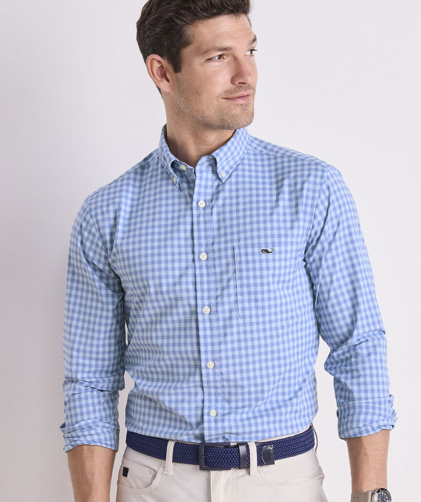 Vineyard Vines Topsail Gingham Featherweight Performance Shirt