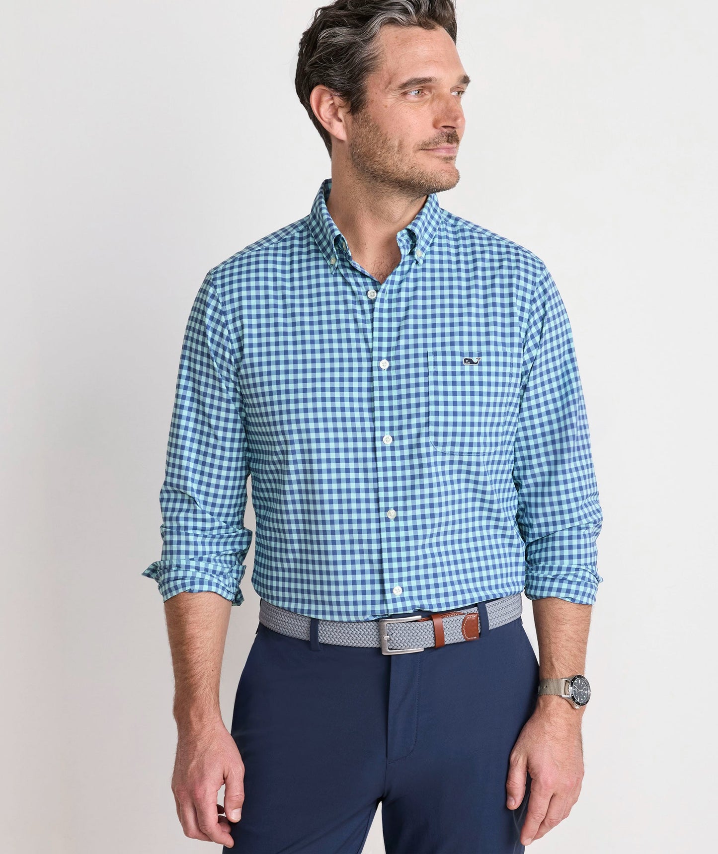 Vineyard Vines Topsail Gingham Featherweight Performance Shirt