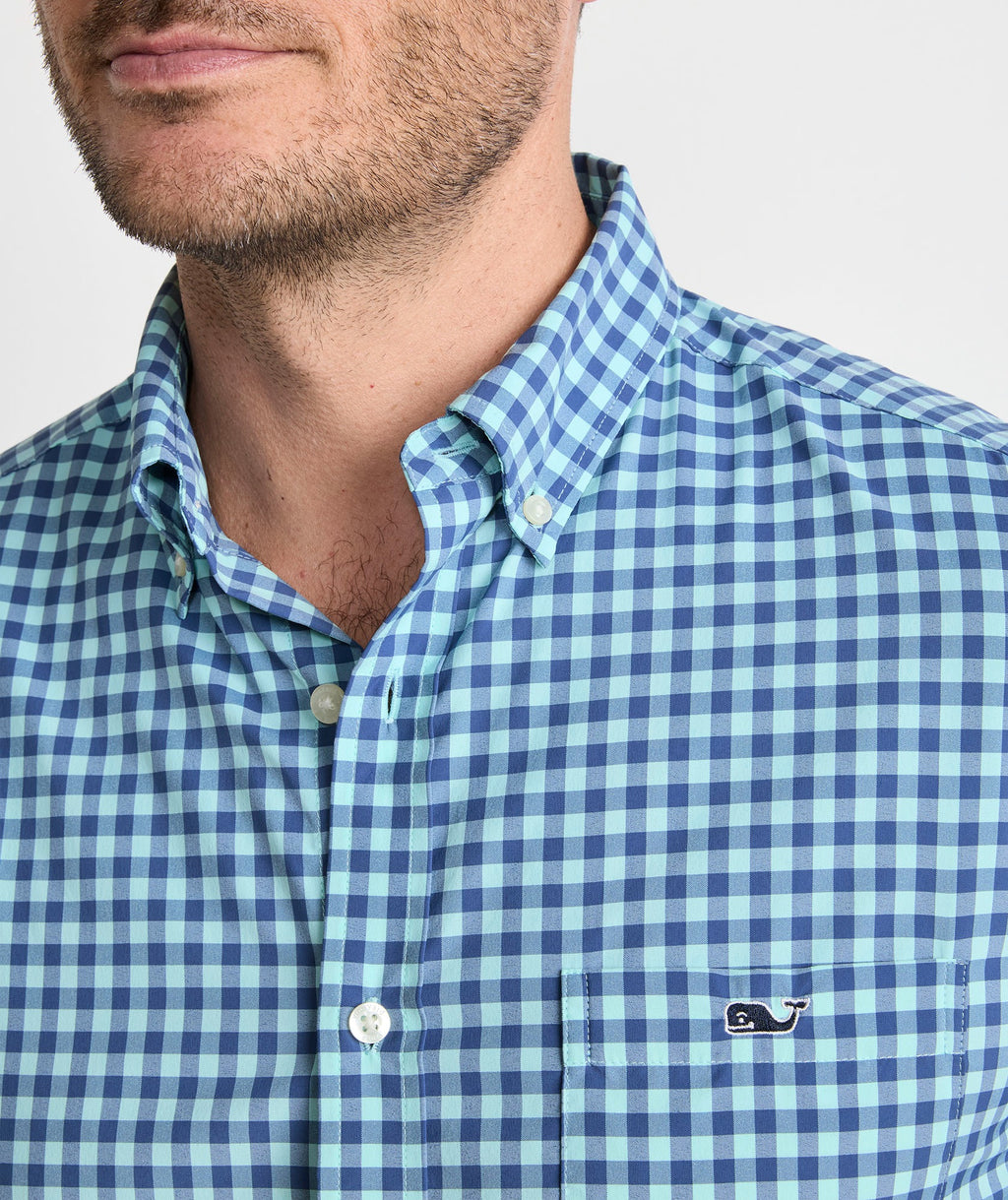 Vineyard Vines Topsail Gingham Featherweight Performance Shirt