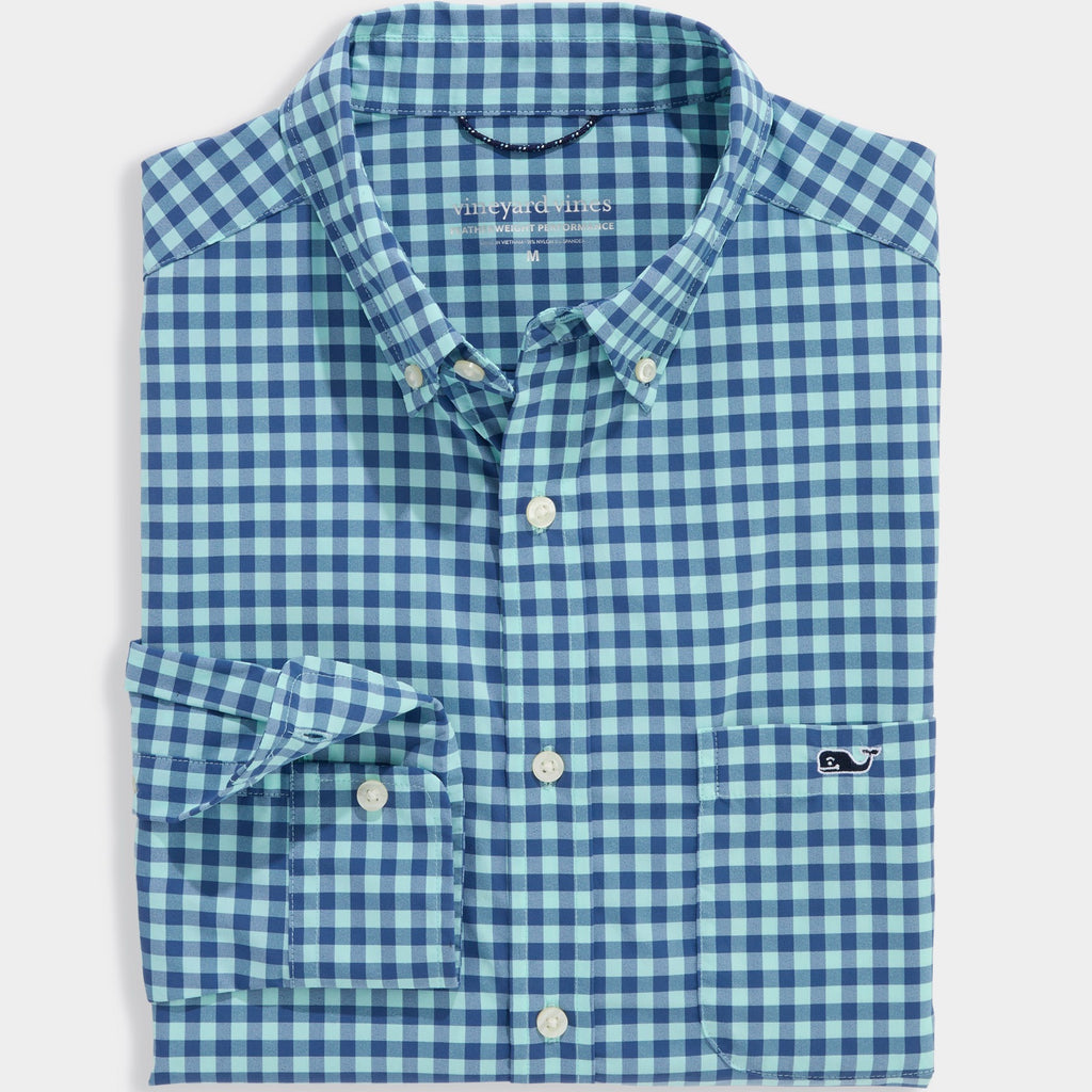 Vineyard Vines Topsail Gingham Featherweight Performance Shirt
