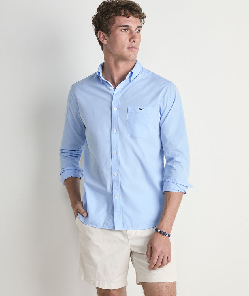 Vineyard Vines Shoreline Solid Perfect Wash Poplin Shirt