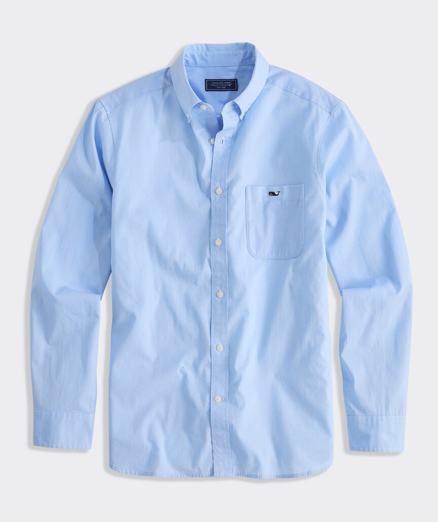 Vineyard Vines Shoreline Solid Perfect Wash Poplin Shirt